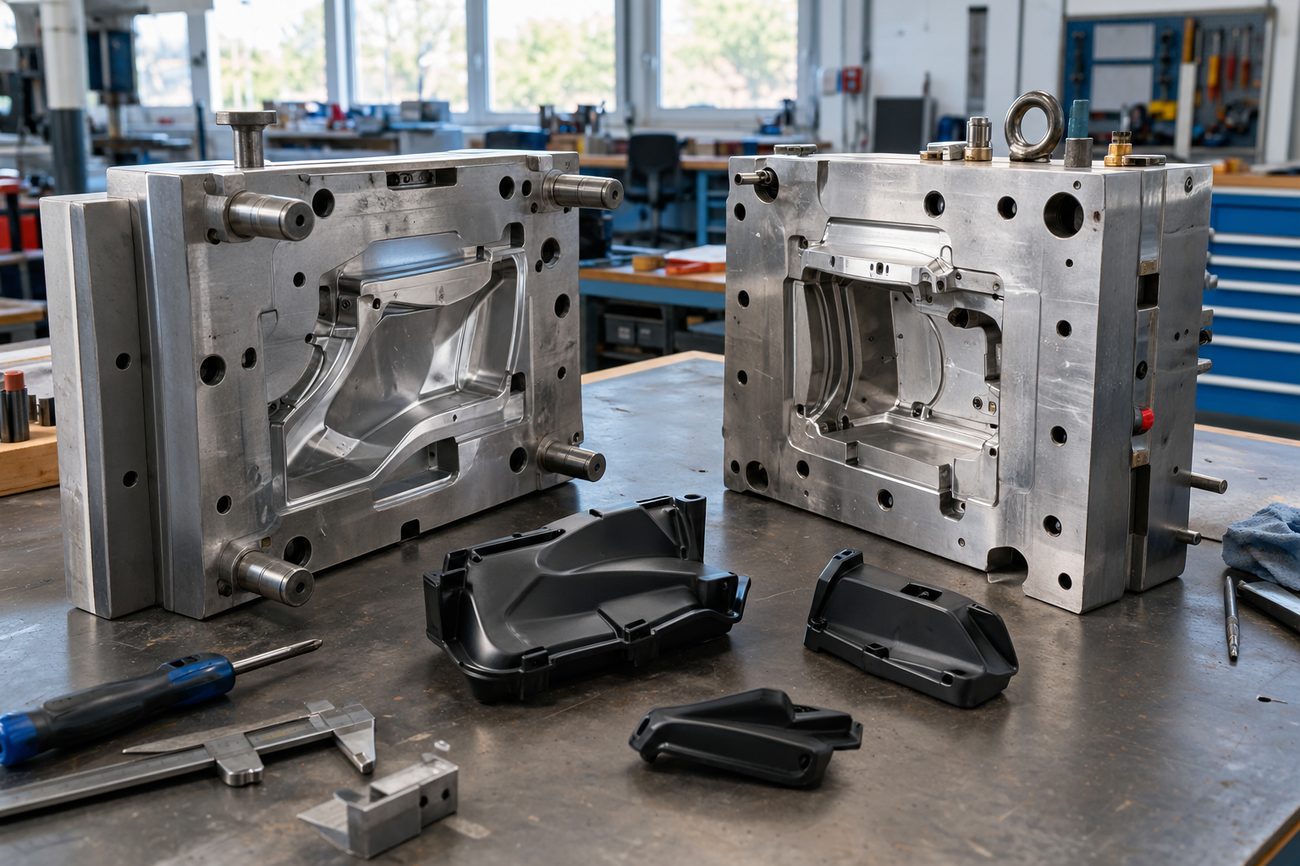 Prototypenwerkzeug aus Aluminium mit Musterteilen